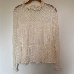 Sezane Gabbie Lace Top Size 40